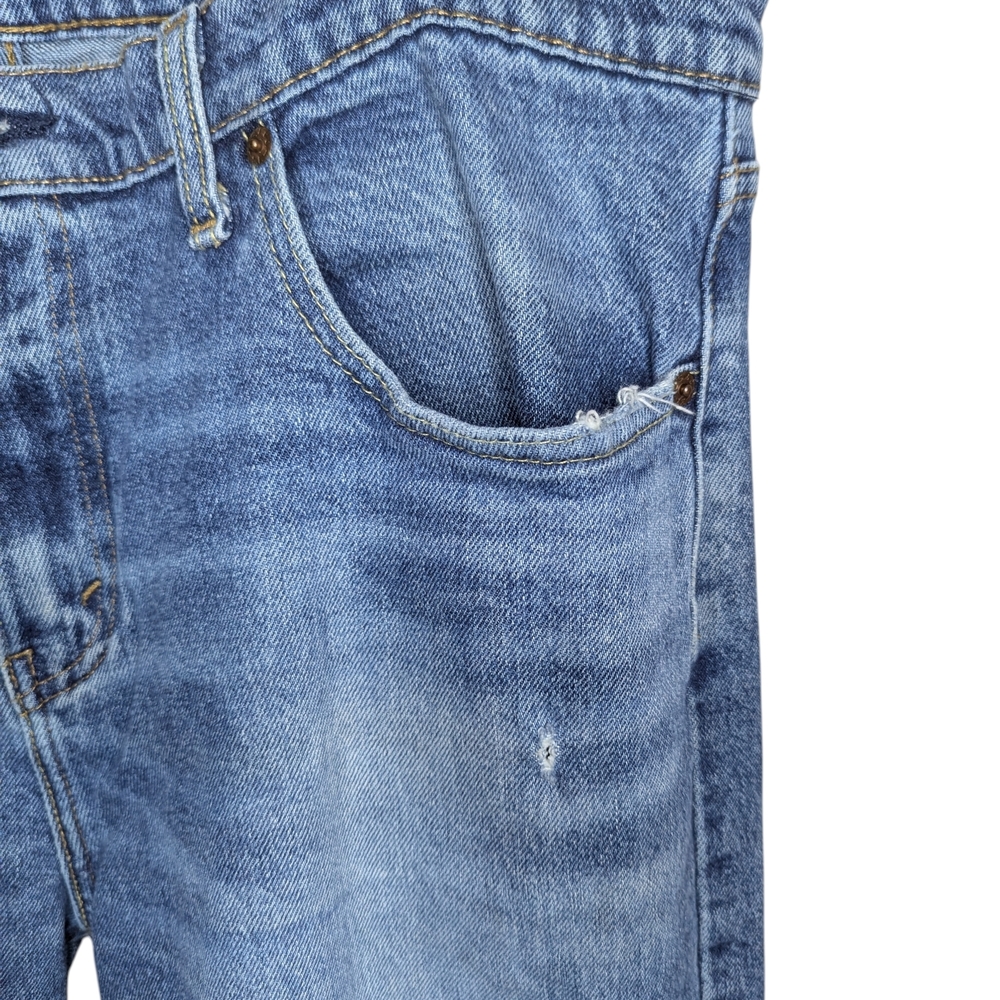 Levi’s 514 Straight Fit Jeans Mens 36x32 Blue Medium Wash Distressed Denim - Picture 5 of 16